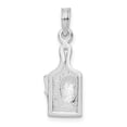 thumbnail image 4 of FJC Finejewelers 925 Sterling Silver Rhodium Plated Enameled Cheese Board with Knife Charm 23 x 8 mm, 4 of 6