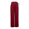 thumbnail image 4 of Fiaer,Womens Yoga Oversized Side Lace up Pants,Women's Elastic Waist Loose Fit Trousers,Ladies Straight Legging Solid Color Joggers XL, 4 of 5