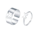 thumbnail image 2 of Anillos De Mariposa A Juego Para Parejas, Joyería Ajustable, Anillo De Puño Abierto Noticed AP007683-02, 2 of 6