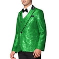 thumbnail image 4 of INSPIRE CHIC Men's Peak Lapel Disco Party Tuxedo Sequin Suit Jacket Metallic Sports Coat Blazer, 4 of 4