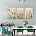 thumbnail image 2 of Framed Colorful Wildflower Canvas Wall Art Set Of 3 Flowers Pictures Prints Flowers Printing Floral Watercolors Flower wall Decor Living Room Girls Bedroom Bathroom, 2 of 6