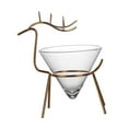 thumbnail image 1 of Vaso de cristal de hierro con diseño de ciervo, reutilizable, estilo nórdico, para mesa de viaje y festival. Dorado, 1 of 9