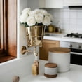 thumbnail image 4 of Wall-Mounted Metal Vase Holder with Brush Hook, Gold Finish, Decorative Flower Container,wall vase with hook, 4 of 8