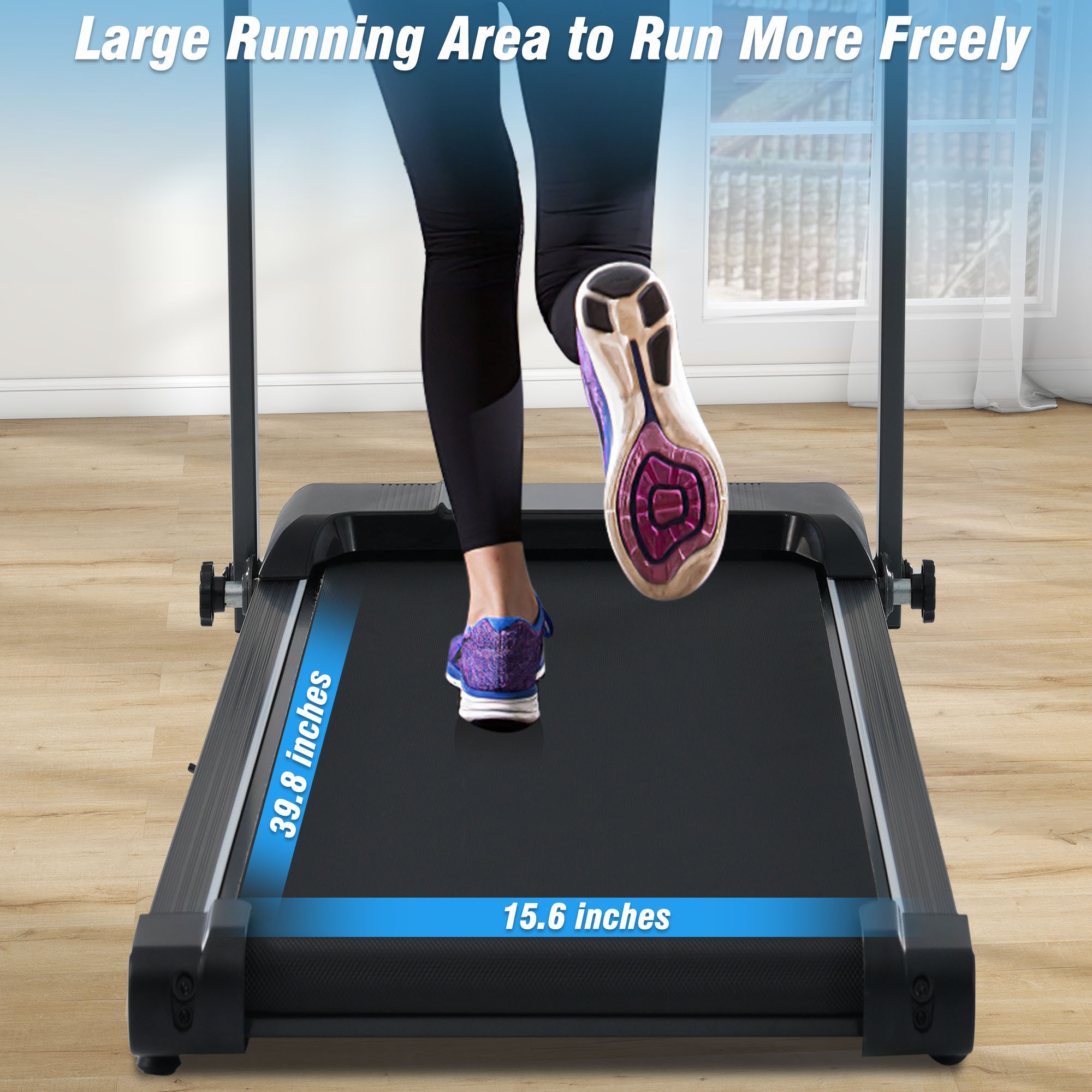 MODERNLUXE 2.5HP Folding Incline Treadmill with 0.5-7.5 mph, 265LBS Exercise Walking Treadmill with LED Display, 3-Level Incline and 12 Preset Program for Home Office