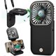 thumbnail image 1 of Usb Fan Mini Fan Quiet Hanging Hand Fan, Usb Rechargeable And 3000mah With 3 Speeds, Foldable And Portable Fan For Home, Office And Travel, Black, 1 of 4