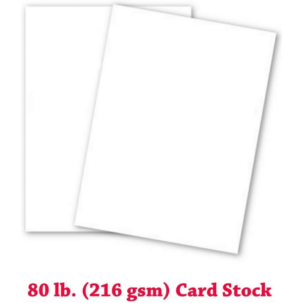 White Card Stock - 8 1/2 X 11 in 80 Lb. Cover Smooth -100 Sheets ...