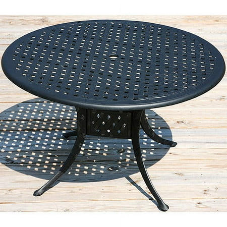 48" Cast Aluminum Table Thatched