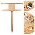 thumbnail image 1 of SHOWERORO 1Pc Portable Glass Table Foldable Wood Wine Table Khaki Lightweight for Outdoor Use, 1 of 6