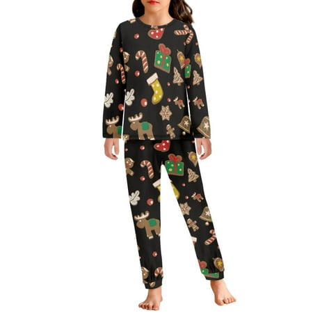 

Suhoaziia Pajamas Set for Teen Girls Comfortable Pj Set Casual Christmas Socks Candy Bar Pajama Lingerie for Leisure Time Size 7Y-8Y Stretchy Walking Matching Set Stylish Long Pants