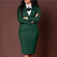 thumbnail image 2 of Horkkom 2 Piece Skirt Sets for Women Professional Suit Business Outfits Casual Long Sleeve Blazer with Pencil Skirt Set, 2 of 7