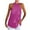 Hot Pink, variant on JINMGG Womens Casual Solid Color Round Neck Halter Sleeveless Tops Blouses Tops Tank Shirt Vest with Zipper Sky Blue XXL