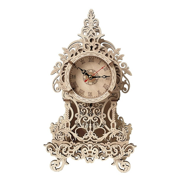 Reloj de pared rompecabezas 3D de madera, reloj de pared DIY, juguetes creativos de rompecabezas, reloj mecánico de construcción, reloj de