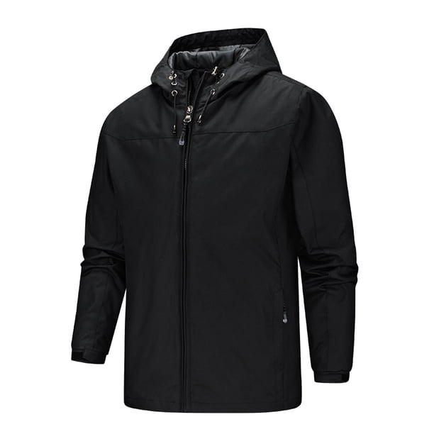 Chaqueta Gibobby suelta Mujeres Otoño Casual Ocio Sólido Con Capucha Impermeable Transpirable Vuelo Traje Abrigo Negro L