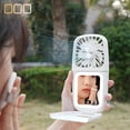 thumbnail image 6 of Portable Fan Folding Fan Makeup Mirror with Light Portable Cooling Fan for Travel Outdoor, 6 of 8