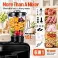 thumbnail image 2 of SPECSTAR 6 in 1 Multifunctional Stand Mixer with 8.5 Quart Stainless Steel Bowl, 660W 10 Speed Tilt-Head Meat Grinder, Juice Blender, Vegetable Slicer, Pasta and Cookie Maker, Black, 2 of 9