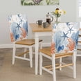 thumbnail image 5 of Summer Ocean Chair Covers Set of 4 Nautical Sea Watercolor Orange Blue Starfish Corals Chair Back Covers Stretch Removable Washable Slipcovers Protector for Dining Room Kitchen Party Decor, 5 of 9