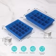 thumbnail image 3 of 1 Tbsp & 2 Tbsp Silicone Freezer Molds - Perfect for Storing Garlic, Herbs, Ginger, Pesto, Tomato Paste, Lemon Juice,Vegetable Purees,Purees and More - Silicone Food Freezer Tray (Blue 2 Pack), 3 of 7