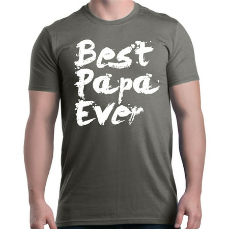 Shop4Ever Men's Best Papa Ever Paint Font Father's Day Graphic (Best Font Family For Logo)