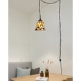 thumbnail image 4 of Kiven Plug in Pendant Light,Tiffany Hanging Light with Iron Lampshade and 15FT Plug-in Cord, Dimmable Ceiling Pendant Light for Bedroom Hallway Foyer Kitchen Island, 1-Light, 4 of 7
