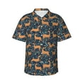 thumbnail image 2 of Picia Reindeer Gentle Cotton Regular Fit Short Sleeve Casual Hawaiian Shirt for Men-, 2 of 9