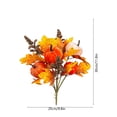 thumbnail image 2 of Artificial Fall Pumpkin Maple Leaf Bouquet Bendable Wire Stem Vase Filler, Harvest Thanksgiving Halloween Multicolor Indoor Tabletop Home Decor Sprig, 2 of 4