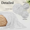 thumbnail image 2 of White Moroccan Pillow Covers, Linen Long Throw Pillow Case, Boho Morocco Geometric Quatrefoil Grid Holiday Pillow Protector Decorative Cushion Cover for Living Room/Bedroom 12" x 20", 2 of 8