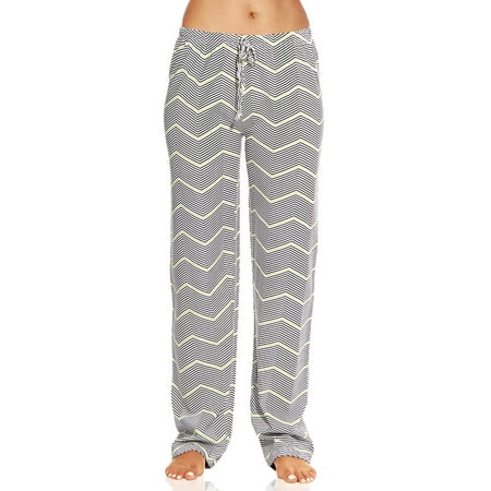 

Just Love Women Pajama Pants Sleepwear (Black / Citron Chevron X-Large)