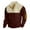 Wine, variant on JURANMO Christmas Mens Shirts Mens Corduroy Shirt Lapel Collar Button Up Pullover Mock Neck Long Sleeve Sweaters Henley Shirts Polo Sweatshirts with Elbow Patches