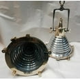 thumbnail image 4 of Set of 2 Nautical Ceiling Pendant Lights – Polished Aluminum & Brass Industrial Hanging Fixtures, 4 of 4