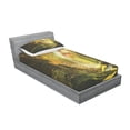 thumbnail image 3 of Ambesonne Fantasy Fitted Sheet & Pillow Sham Set, Vivid Autumn Season, Full, Multicolor, 3 of 3