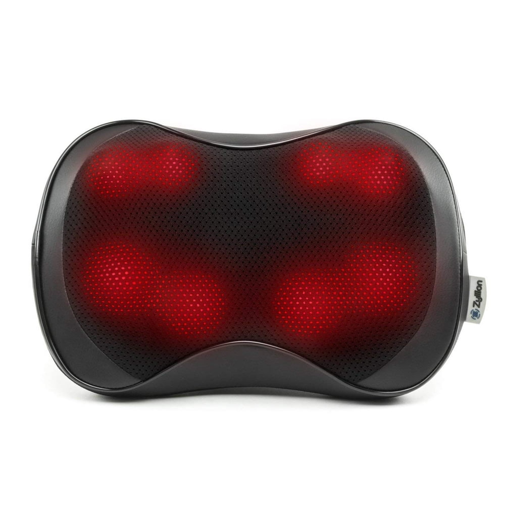 Zyllion Back Neck Shiatsu Massager Kneading Massage Pillow with Heat