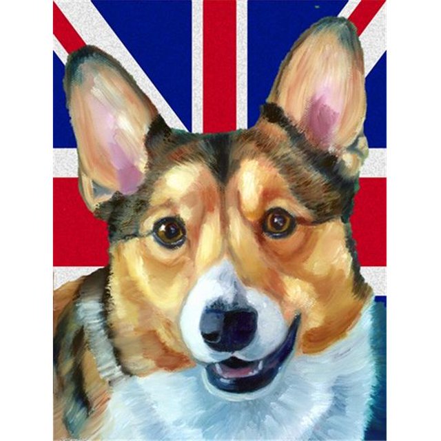 Corgi With English Union Jack British Flag Flag Garden Size