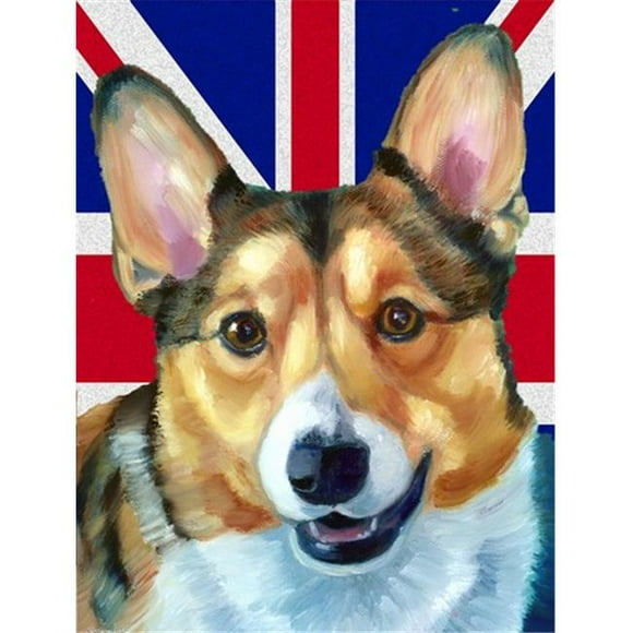 Corgi With English Union Jack British Flag Flag Garden Size