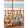 thumbnail image 2 of Outdoor Tablecloth with Umbrella Hole for Patio/Picnic/Party/Camping, Daisy Flower Waterproof Table Cloth Rectangle Table Cover Washable, Yellow Gray Floral Minimalist White Bricks (52"x 70"), 2 of 9
