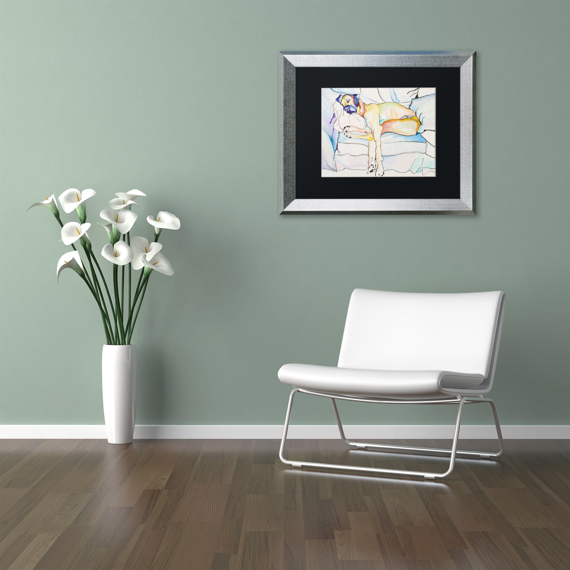 Trademark Fine Art "Sleeping Beauty" Canvas Art by Pat Saunders-White Black Matte, Silver Frame