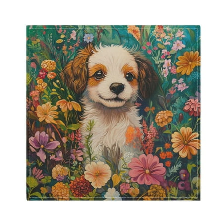 

Napkin Satin Napkin 20*20Inchx4 Kitchen Towel Dinner Plate Towel Decorative Towel Napkin Tea Towel Suitable For Kitchen Table Garden Beauty Dog