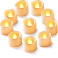 thumbnail image 1 of Lámpara de té LED sin llama, velas con batería, luz nocturna pequeña, luz de vacaciones, fiesta de cumpleaños, lámpara de vela romántica, 12, 1 of 5