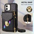 thumbnail image 3 of Allytech Wallet Case for iPhone 11, [Large Capacity] Wallet Case with Card Slots & Zipper Pocket, Premium PU Leather Metal Snap Kickstand Shockproof Case with Shoulder Strap, Black, 3 of 8