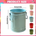 thumbnail image 3 of Metal Storage Tin with Handle Small Desk Organizer Pen Holder Planter for Home Office Decor, 3 of 5