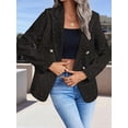 thumbnail image 6 of Women'S Plaid Blazer Jacket Warm Fully Lined Business Casual Elegant Coat with Pockets Black Dot XXL, 6 of 9