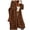Brown, variant on Hooded Midi Trench Coat for Women, Drawstring Waist, Elegant Casual Fall Outerwear, 1 Piece, S-XXL, Plus Size Friendly