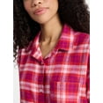 thumbnail image 4 of No Boundaries Sleepwear Cotton Flannel Button Down Shirt, Women’s, 4 of 5