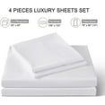 thumbnail image 2 of Luxury 4 Piece White Microfiber King Sheets Set - Super Soft 1800 Series, 14" Deep Pockets, Wrinkle & Fade Resistant for King Size Beds, 2 of 14
