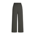 thumbnail image 5 of ClodeEU Women's High Waisted Wide Leg Pants ,Casual Loose Fit Business Work Trousers with Pockets Dark Gray,Womens Plus L, 5 of 7