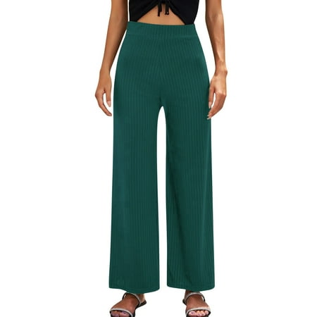 

Women Elastic Waist Trouser Pant T Loose Pant Solid Color Maternity Womens Work Pants Office Casual with Pockets Tan Dress Pants for Women Loose Fit Pants for Women Business Casual Yoga Pants