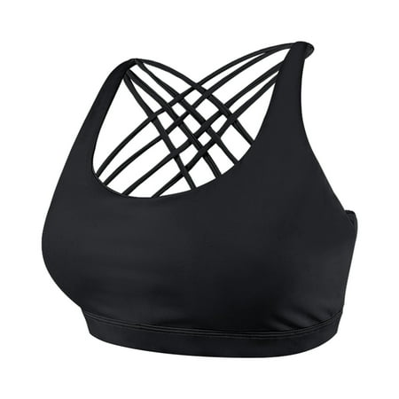 

Dadaria Sports Bras Women Plus Size Ice Silk Cross Beautiful Back Yoga Fitness Sports Bra Underwear Women Vest Black M Women