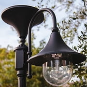 Gama Sonic Everest Solar Lamp Post with GS Solar Light Bulb - Black