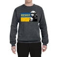 thumbnail image 2 of Support Ukrainian Flag Zelensky RESIST Unisex Crewneck Graphic Sweatshirt, Charcoal, X-Large, 2 of 4