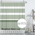 thumbnail image 5 of Boho Green Shower Curtain Farmhouse Sage Green White Striped Shower Curtains for Bathroom Decor 72W x 72 L Inches Waterproof Fabric Shower Curtains, 5 of 6