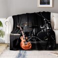 thumbnail image 3 of Music Guitar Gifts Blanket - Rock Musical Instruments Theme Throw for Guitar Players Women Men Music Enthusiast Band Singer Adult Kids Birthday Christmas Lightweight Blanket 50"x60", 3 of 6